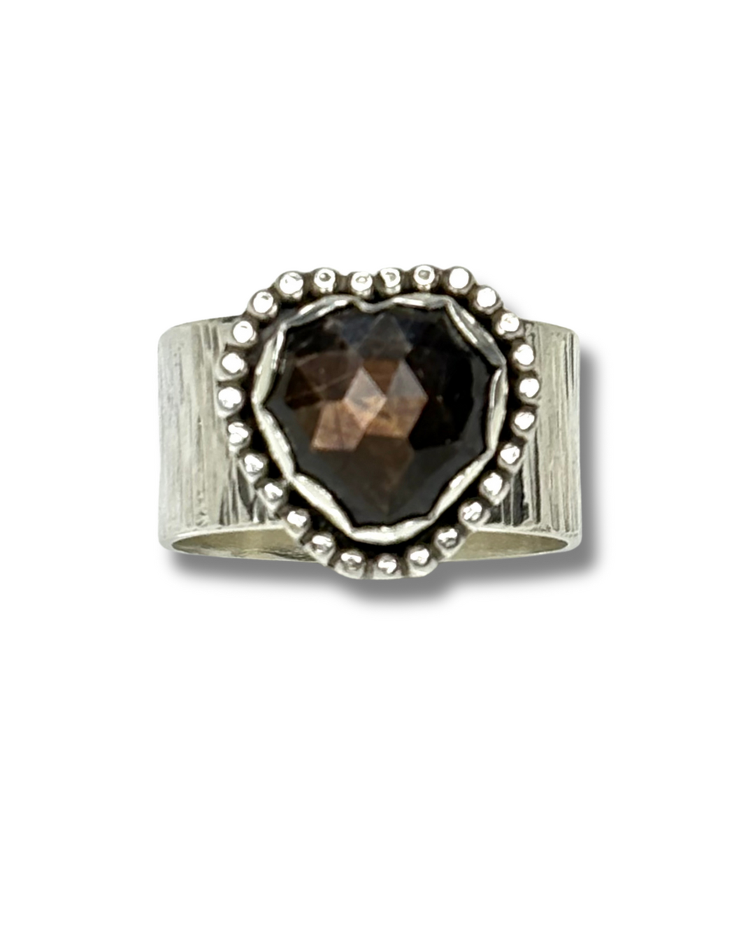 Dark Love Sterling Silver Ring with Sapphire Gemstone