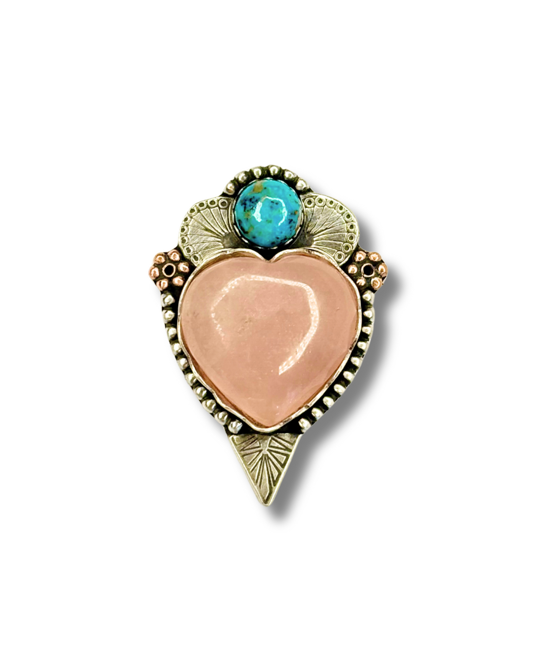Blooming Corazon 4 Rose Quartz and Turquoise
