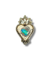 Load image into Gallery viewer, Blooming Lotus 6 Sterling Silver and Mexican Fire Opal
