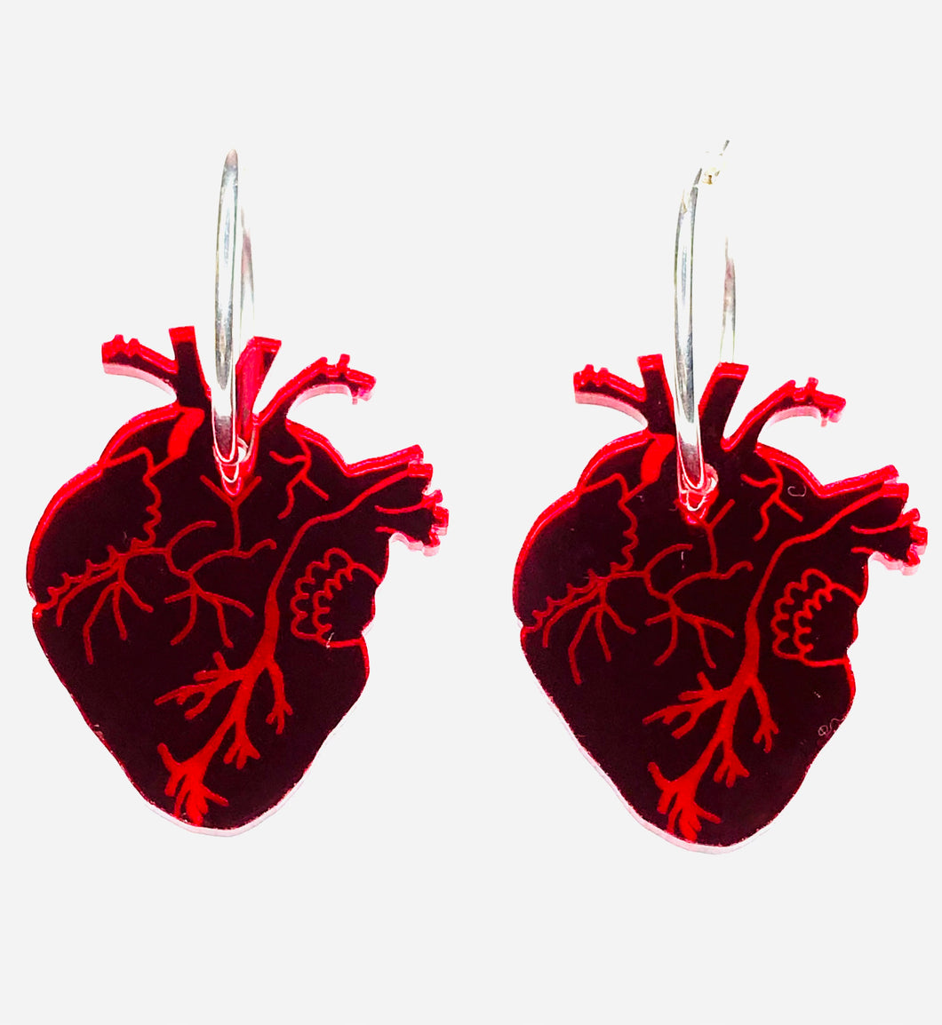 Anatomical Heart Hoop Earrings