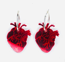 Load image into Gallery viewer, Anatomical Heart Hoop Earrings
